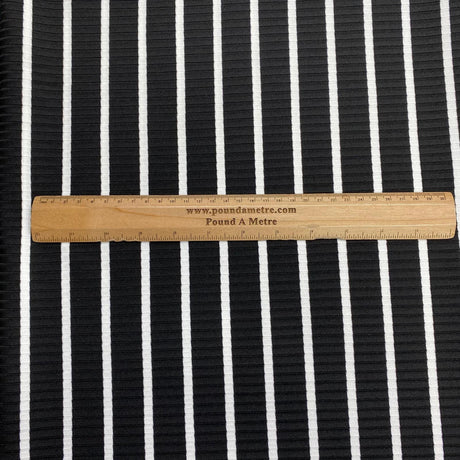 Pound A Metre 3 Metres 3 Metre Luxurious Soft Viscose Jersey - 55"-  (Black & White)