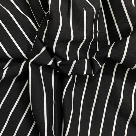Pound A Metre 3 Metres 3 Metre Luxurious Soft Viscose Jersey - 55"-  (Black & White)