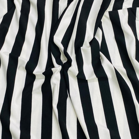 Pound A Metre 3 Metres 3 Metre Luxurious Soft Viscose Jersey - 55"- (Black & White) (S1J)