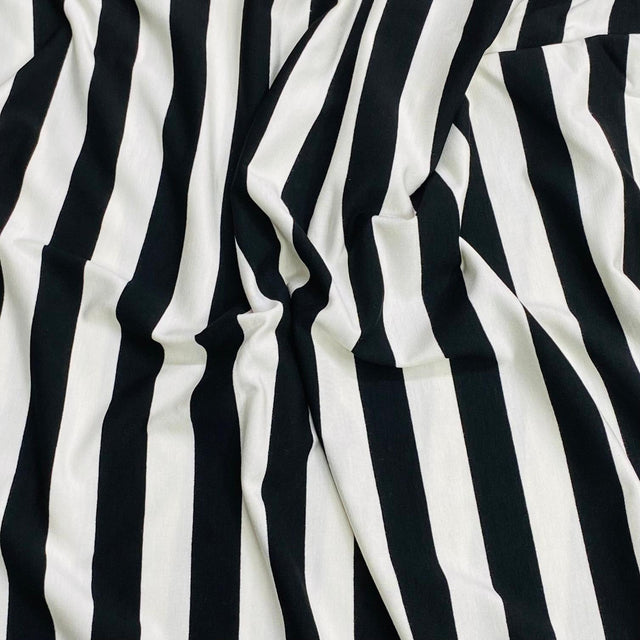 Pound A Metre 3 Metres 3 Metre Luxurious Soft Viscose Jersey - 55"- (Black & White) (S1J)