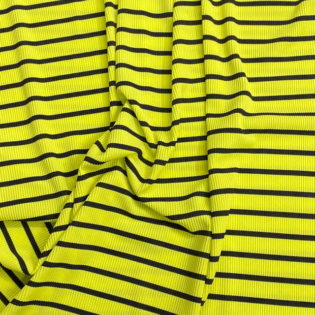 Pound A Metre 3 Metres 3 Metre Luxurious Soft Viscose Jersey - 55"-  (Black & Yellow)