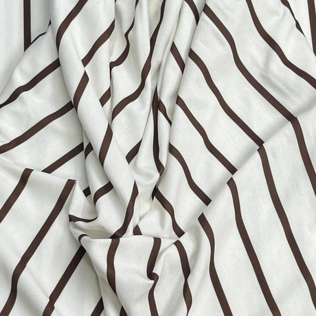 Pound A Metre 3 Metre Luxurious Soft Viscose Jersey - 55"- (Brown & Ivory)
