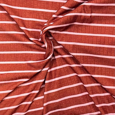 Pound A Metre 3 Metre Luxurious Soft Viscose Jersey - 55"- (Brown & Pink)