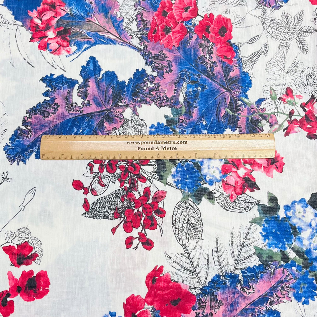 Pound A Metre 3 Metre Luxurious Soft Viscose Jersey - 55"- (Garden)