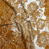 Pound A Metre 3 Metre Luxurious Soft Viscose Jersey - 55"- (Gold Flower)