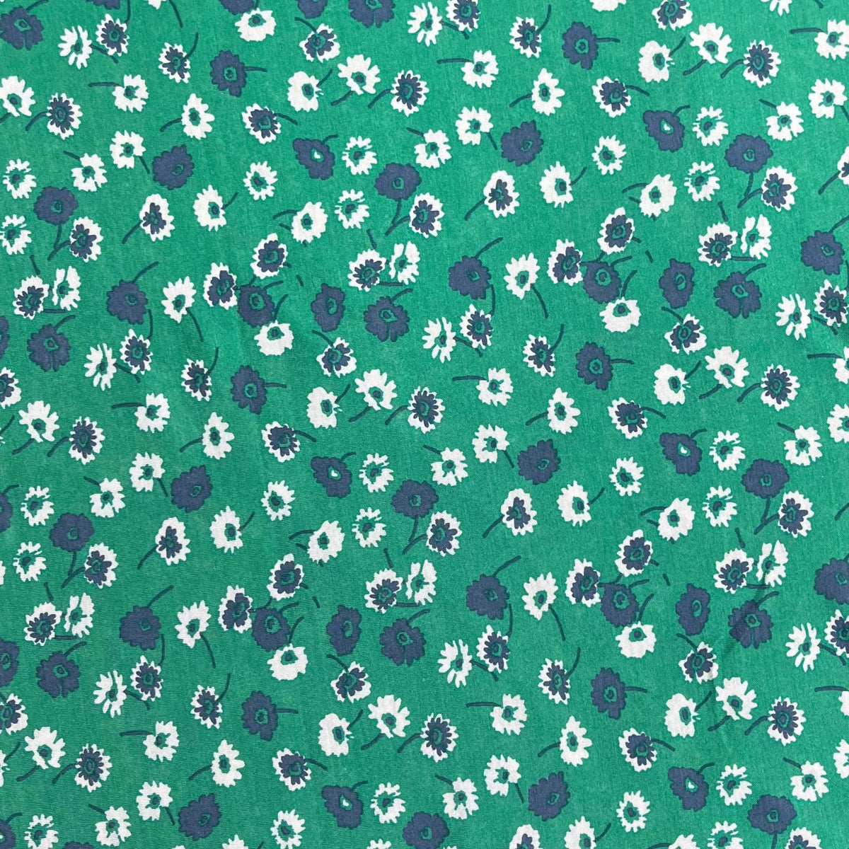 Pound A Metre 3 Metre Luxurious Soft Viscose Jersey - 55"- (Green Floral)
