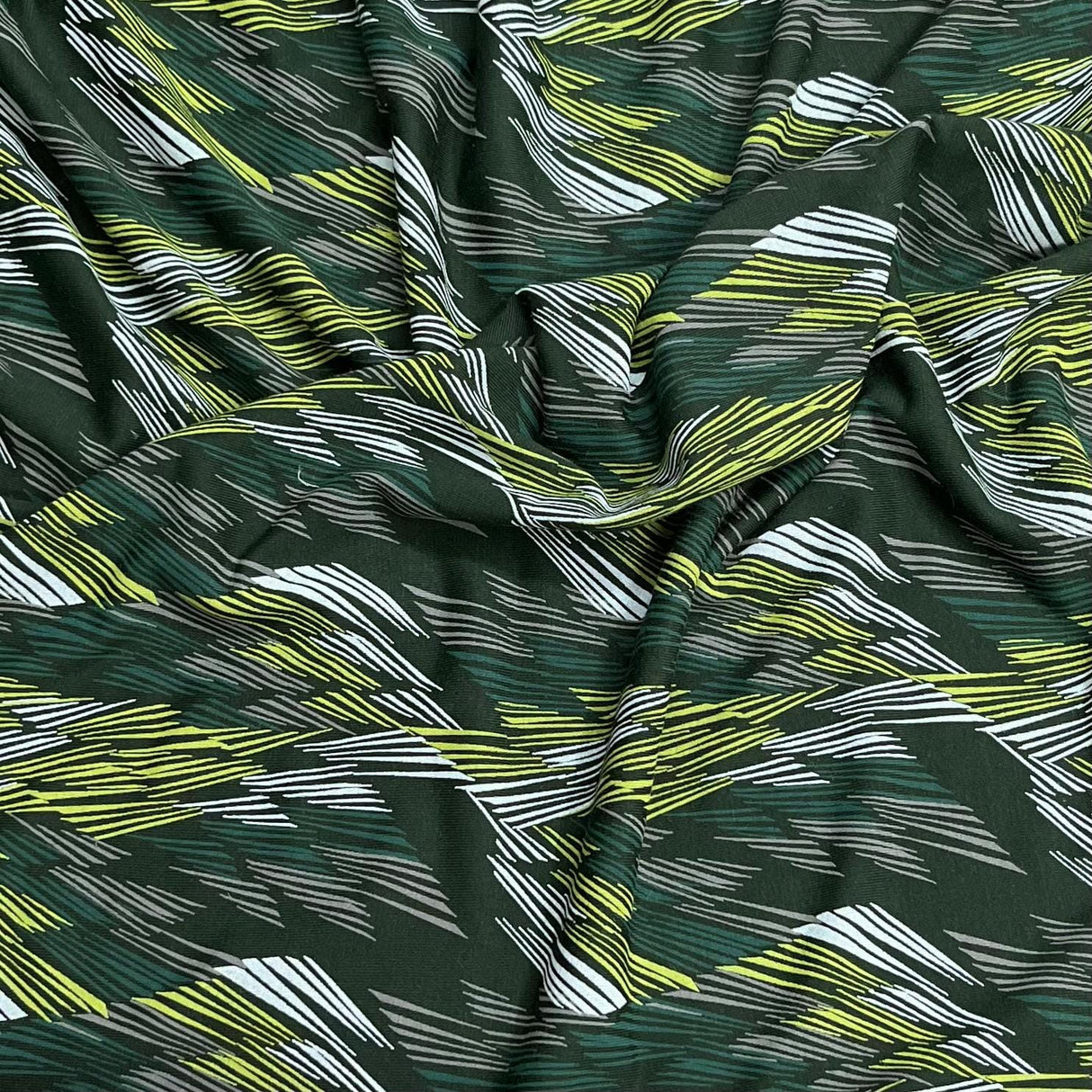 Pound A Metre 3 Metres 3 Metre Luxurious Soft Viscose Jersey - 55"- (Green Waves)