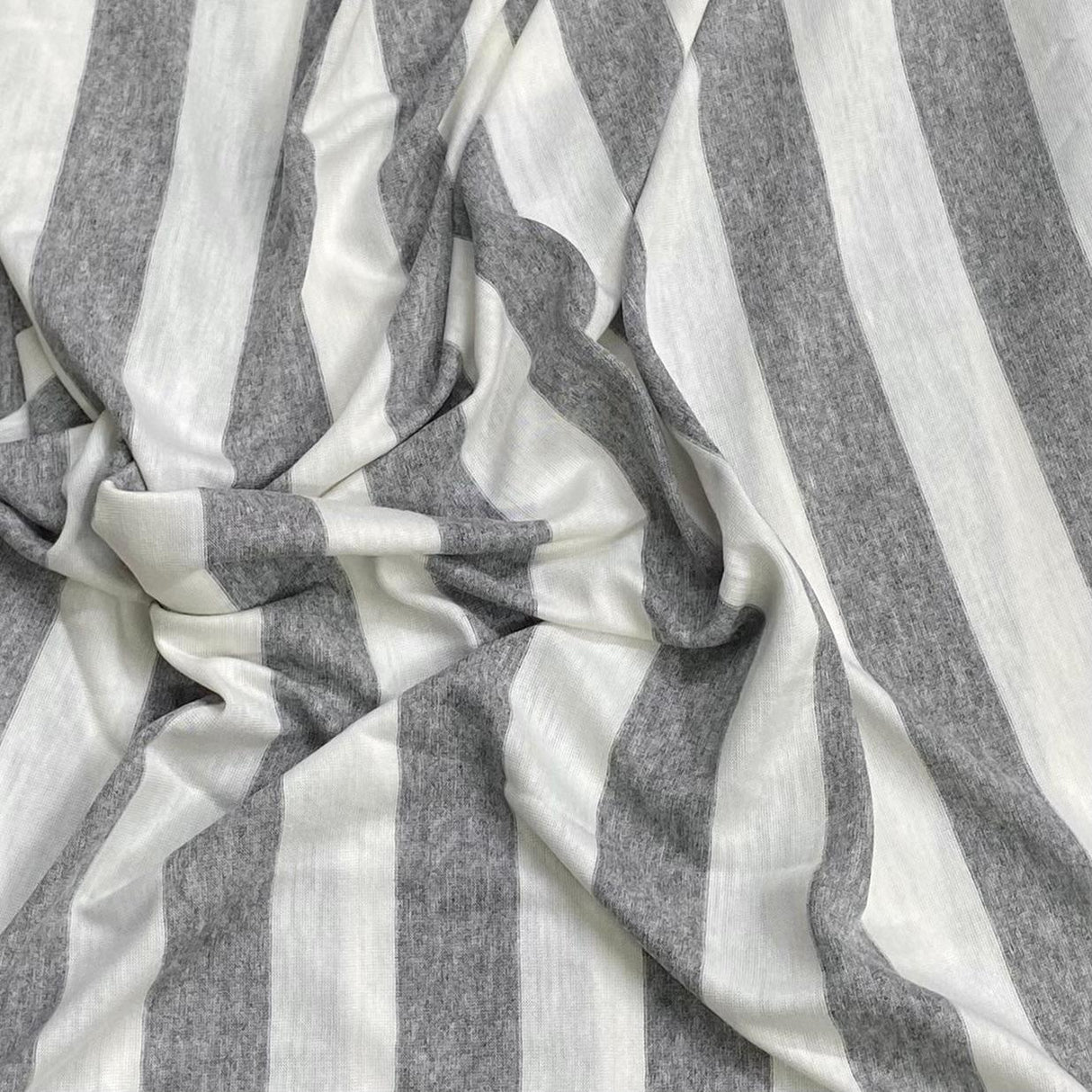Pound A Metre 3 Metres 3 Metre Luxurious Soft Viscose Jersey - 55"- (Grey & White) (S1J)