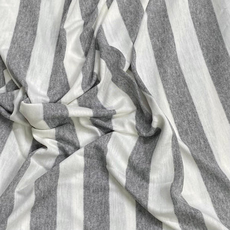 Pound A Metre 3 Metres 3 Metre Luxurious Soft Viscose Jersey - 55"- (Grey & White) (S1J)