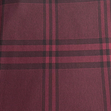 Pound A Metre 3 Metre Luxurious Soft Viscose Jersey - 55"- (Maroon Check)