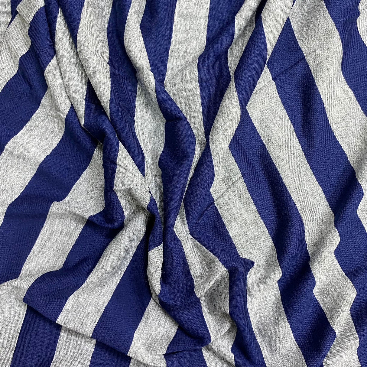 Pound A Metre 3 Metres 3 Metre Luxurious Soft Viscose Jersey - 55"-  (Navy & Grey)