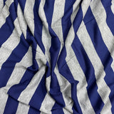 Pound A Metre 3 Metres 3 Metre Luxurious Soft Viscose Jersey - 55"-  (Navy & Grey)