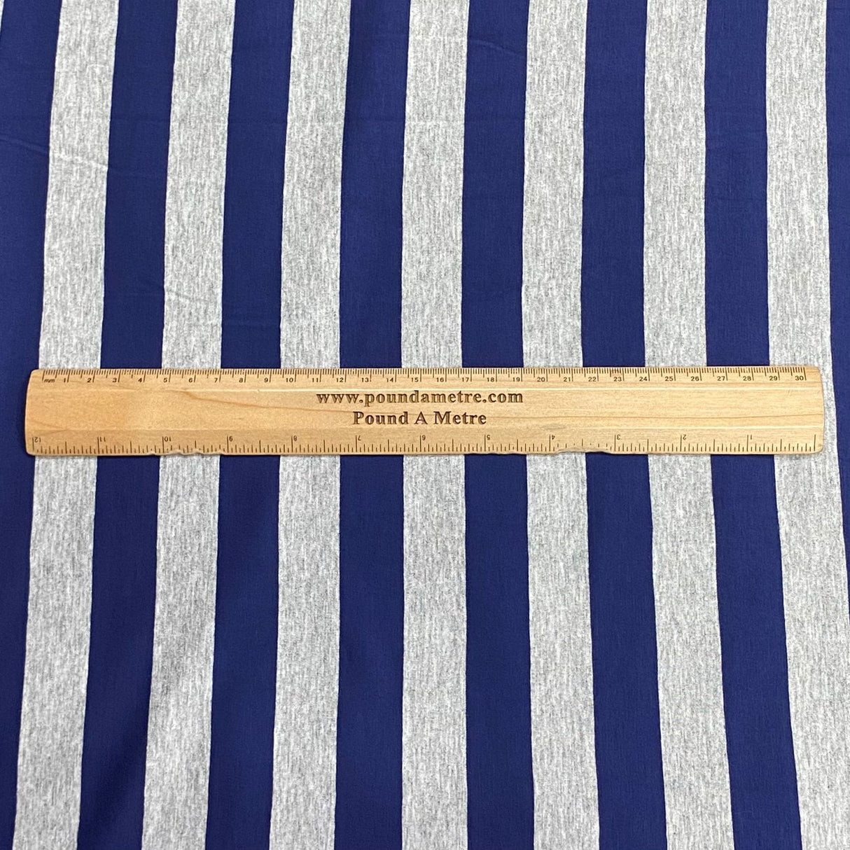 Pound A Metre 3 Metres 3 Metre Luxurious Soft Viscose Jersey - 55"-  (Navy & Grey)
