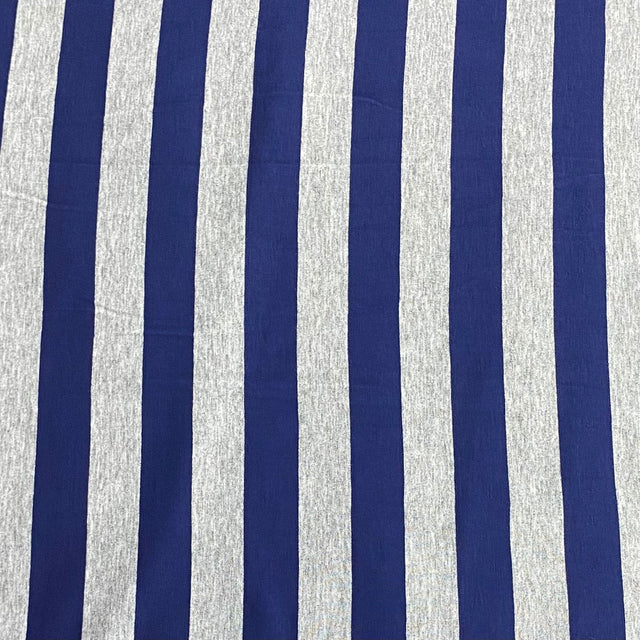 Pound A Metre 3 Metres 3 Metre Luxurious Soft Viscose Jersey - 55"-  (Navy & Grey)