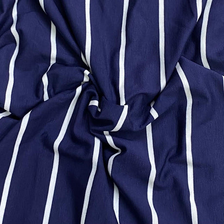 Pound A Metre 3 Metres 3 Metre Luxurious Soft Viscose Jersey - 55"- (Navy & White) (S1J)