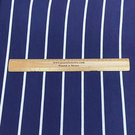 Pound A Metre 3 Metres 3 Metre Luxurious Soft Viscose Jersey - 55"- (Navy & White) (S1J)