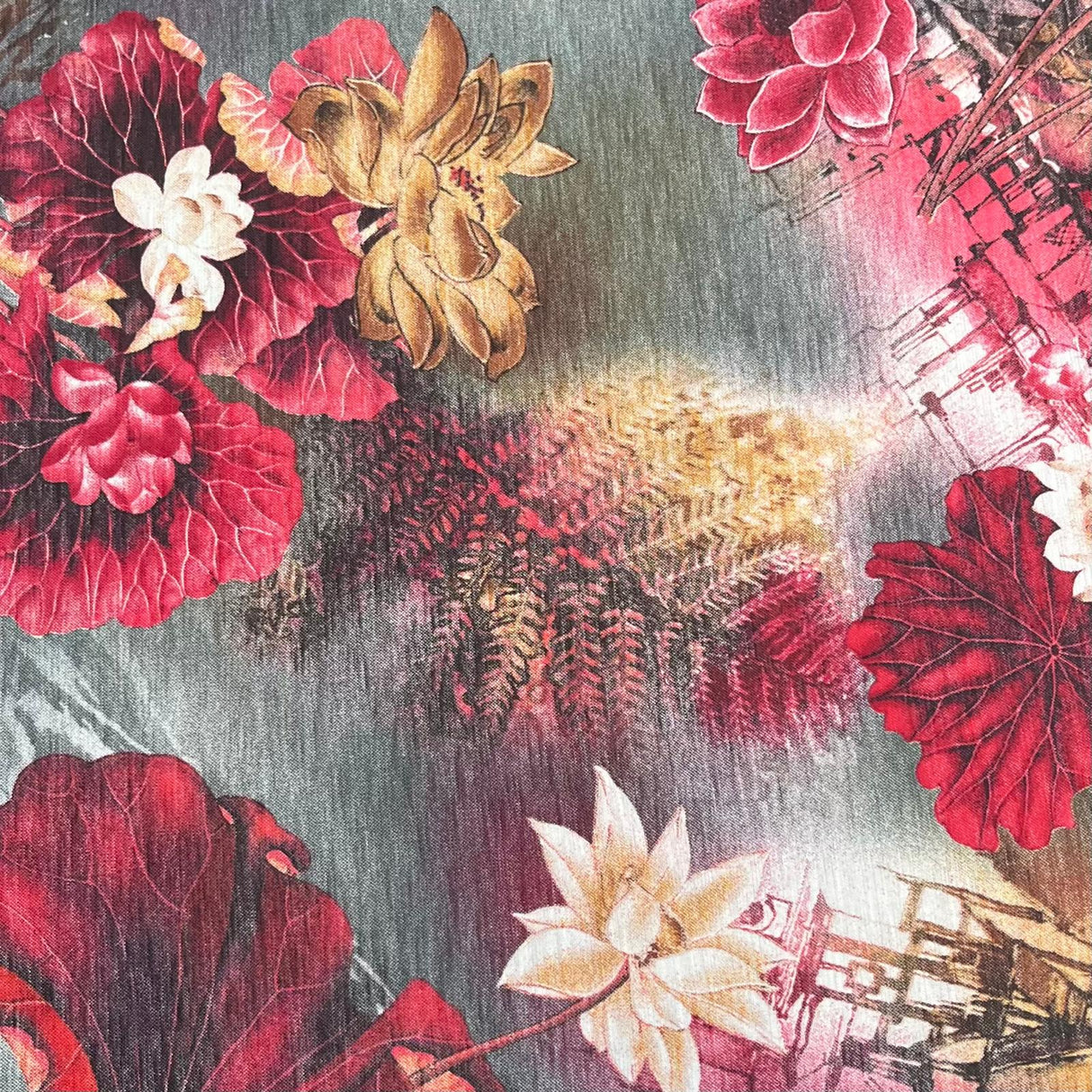 Pound A Metre 3 Metre Luxurious Soft Viscose Jersey - 55"- (Night Garden)