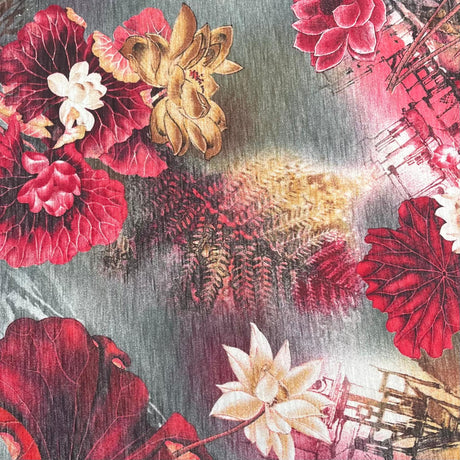 Pound A Metre 3 Metre Luxurious Soft Viscose Jersey - 55"- (Night Garden)
