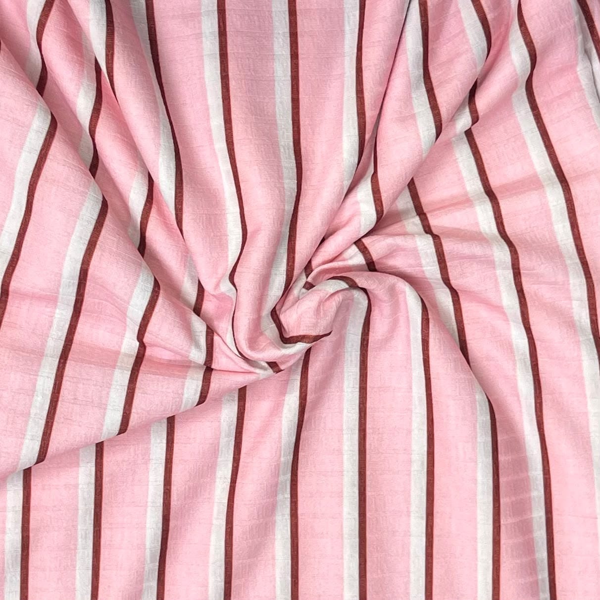 Pound A Metre 3 Metre Luxurious Soft Viscose Jersey - 55"- (Pink, Brown & White)