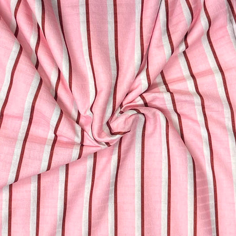 Pound A Metre 3 Metre Luxurious Soft Viscose Jersey - 55"- (Pink, Brown & White)