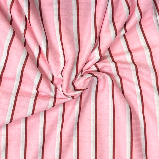 Pound A Metre 3 Metre Luxurious Soft Viscose Jersey - 55"- (Pink, Brown & White)