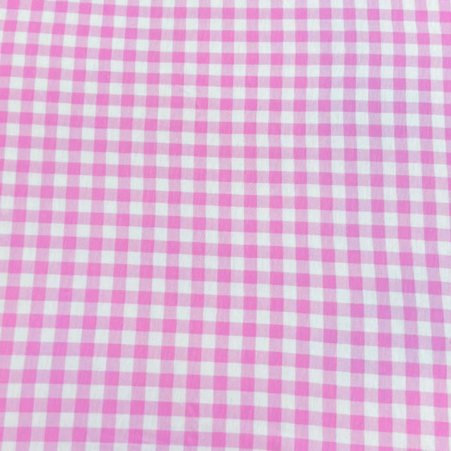 Pound A Metre 3 Metres 3 Metre Luxurious Soft Viscose Jersey - 55"- (Pink Checks)