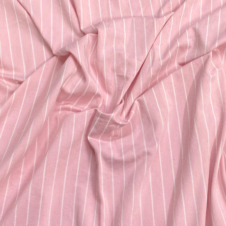 Pound A Metre 3 Metres 3 Metre Luxurious Soft Viscose Jersey - 55"- (Pink & White) (EOL)