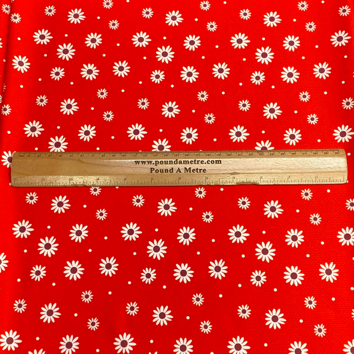 Pound A Metre 3 Metres 3 Metre Luxurious Soft Viscose Jersey - 55"- (Red Floral) (EOL)