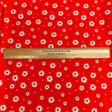 Pound A Metre 3 Metres 3 Metre Luxurious Soft Viscose Jersey - 55"- (Red Floral) (EOL)