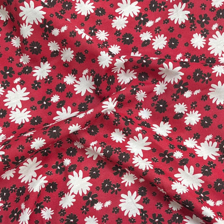 Pound A Metre 3 Metre Luxurious Soft Viscose Jersey - 55"- (Red Flower)