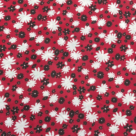 Pound A Metre 3 Metre Luxurious Soft Viscose Jersey - 55"- (Red Flower)