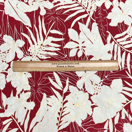 Pound A Metre 3 Metres 3 Metre Luxurious Soft Viscose Jersey - 55"- (Red Garden)