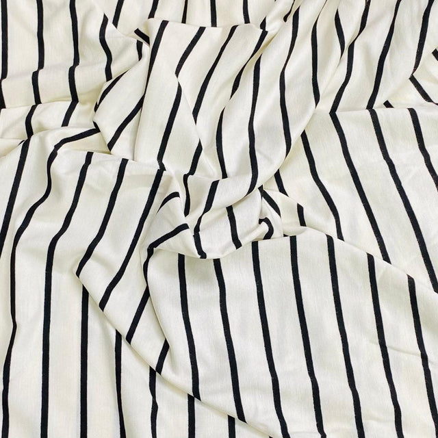 Pound A Metre 3 Metre Luxurious Soft Viscose Jersey - 55"- (White & Black)