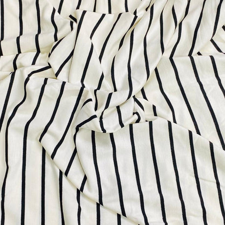 Pound A Metre 3 Metres 3 Metre Luxurious Soft Viscose Jersey - 55"- (White & Black) (S1J)