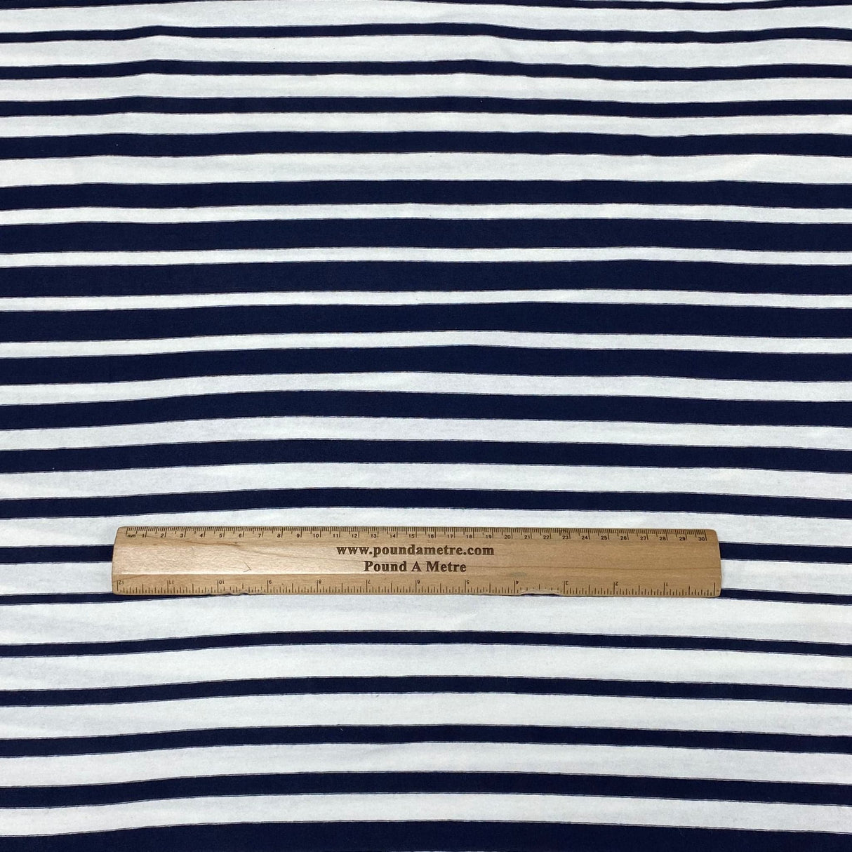 Pound A Metre 3 Metres 3 Metre Luxurious Soft Viscose Jersey - 55"-  (White & Navy)