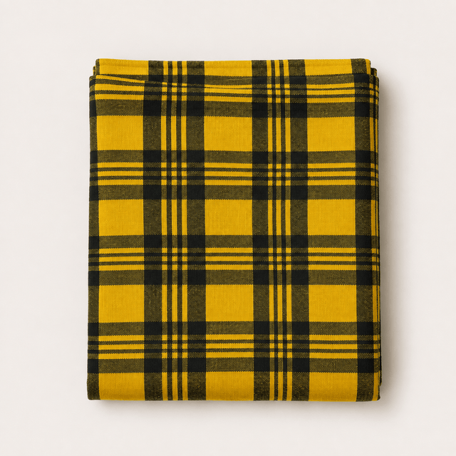 Pound A Metre 3 Metre Luxurious Soft Viscose Jersey - 55"- (Yellow Check)