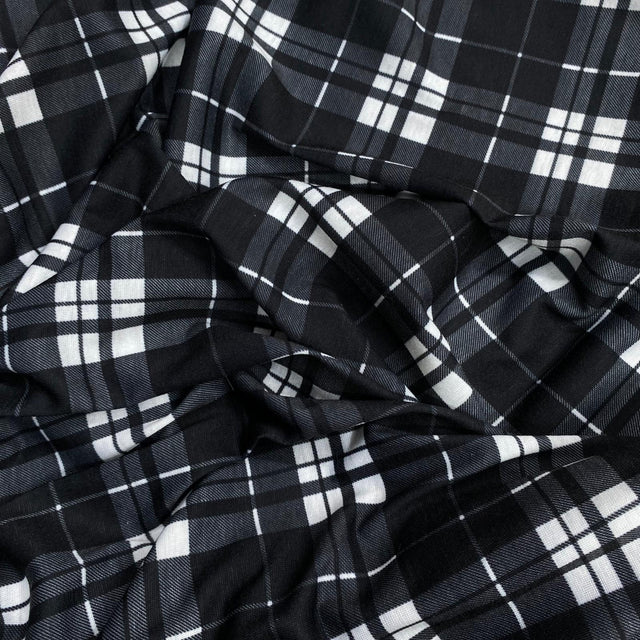 Pound A Metre 3 Metres 3 Metre Luxurious Soft Viscose Jersey - 60"-  (Black & White)