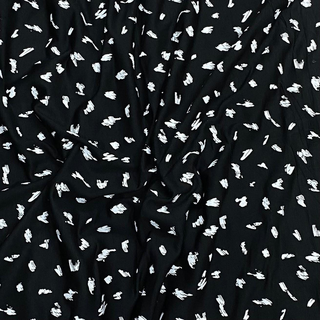 Pound A Metre 3 Metres 3 Metre Luxurious Soft Viscose Jersey - 60"-  (Black & White)