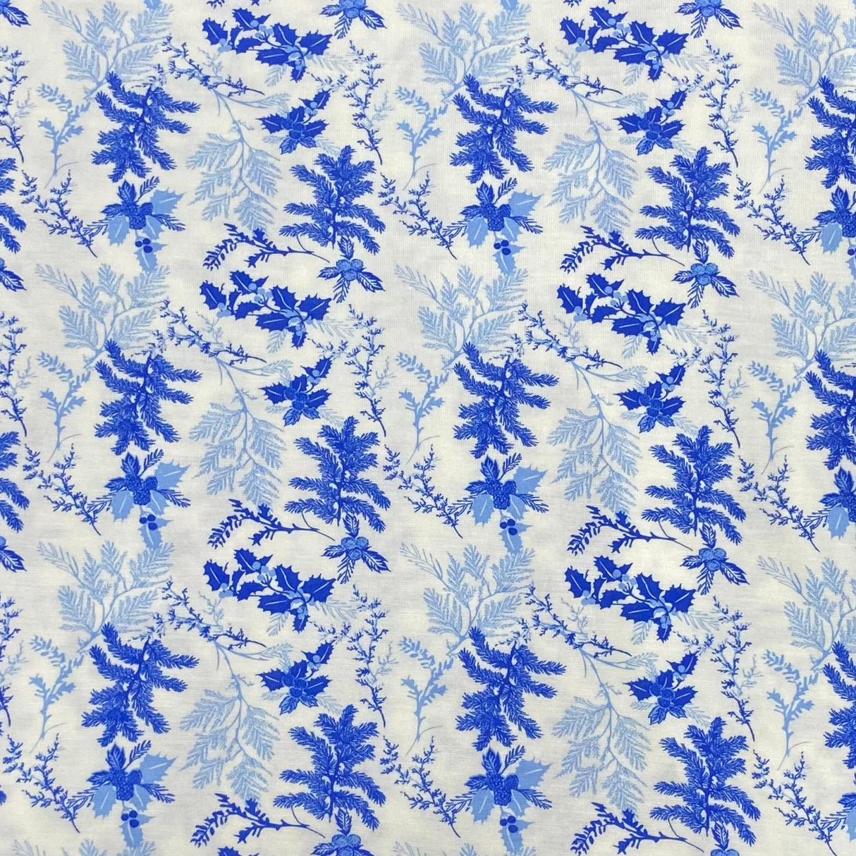Pound A Metre 3 Metres 3 Metre Luxurious Soft Viscose Jersey - 60"-  (Blue Floral)