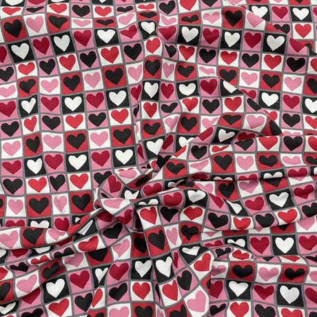 Pound A Metre 3 Metres 3 Metre Luxurious Soft Viscose Jersey - 60"-  (Heart)