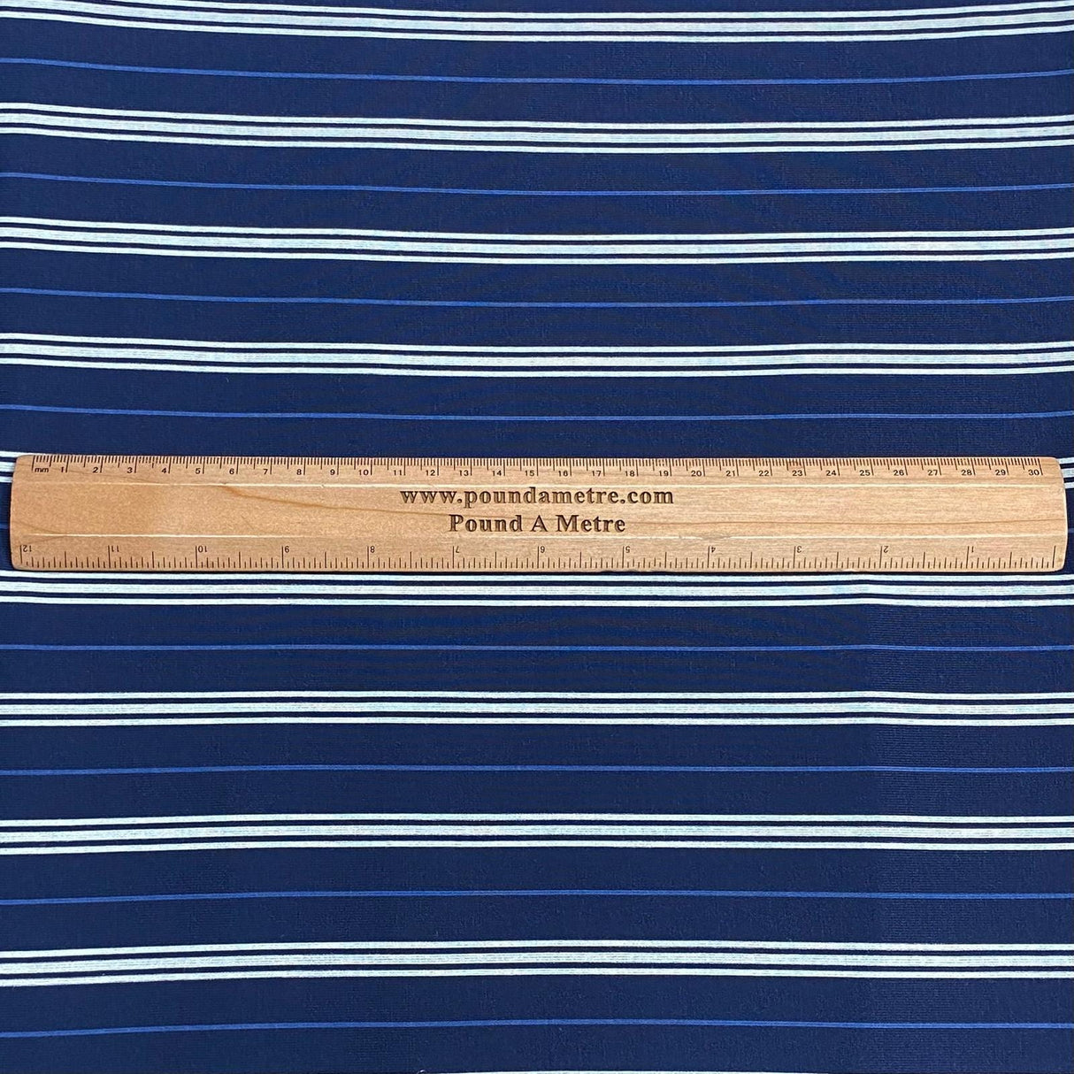 Pound A Metre 3 Metres 3 Metre Luxurious Soft Viscose Jersey - 60"-  (Navy Stripes)