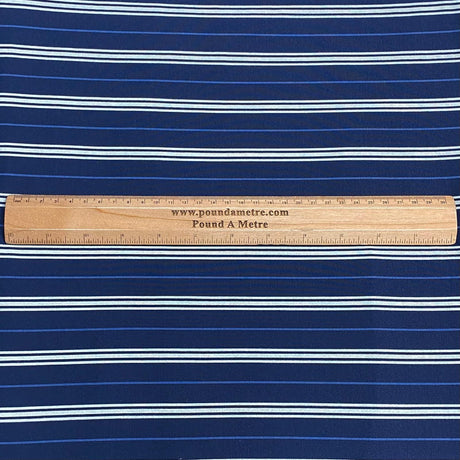 Pound A Metre 3 Metres 3 Metre Luxurious Soft Viscose Jersey - 60"-  (Navy Stripes)