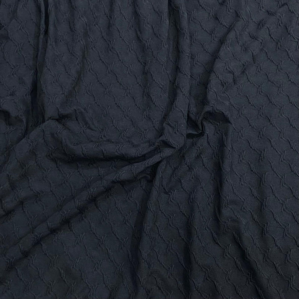 Pound A Metre 3 Metre Luxurious Winter Dobby Jersey - 60"-  (Black)