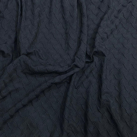 Pound A Metre 3 Metre Luxurious Winter Dobby Jersey - 60"-  (Black)