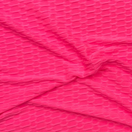 Pound A Metre 3 Metre Luxurious Winter Dobby Jersey - 60"-  (Bright Pink)