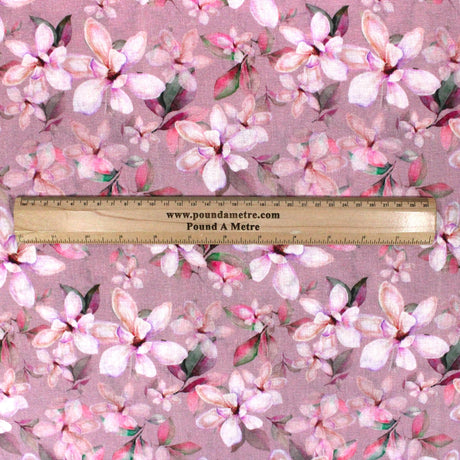 Pound A Metre 3 Metres 3 Metre Luxury Breathable Dressmaking Floral Cotton Lawn - 55" (Pink)