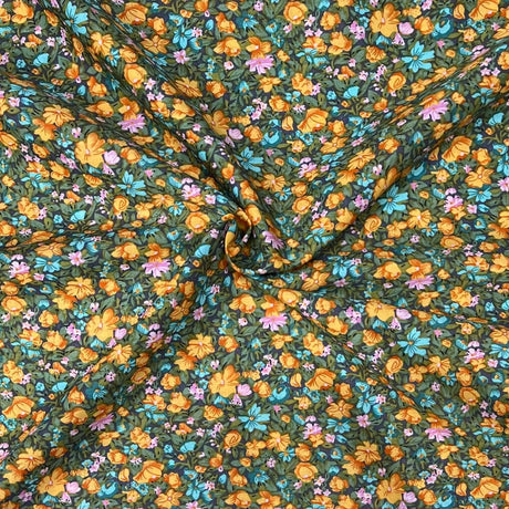 Pound A Metre 3 Metres 3 Metre Luxury Dressmaking Cotton Lawn- 60" (Green Garden)