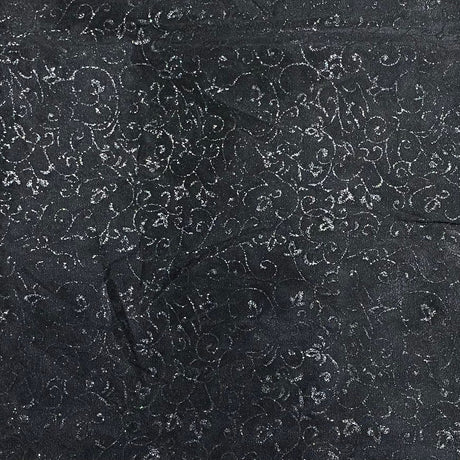 Pound A Metre 3 Metre 3 Metre Luxury Glittered Organza 55" (Black) (EOL)