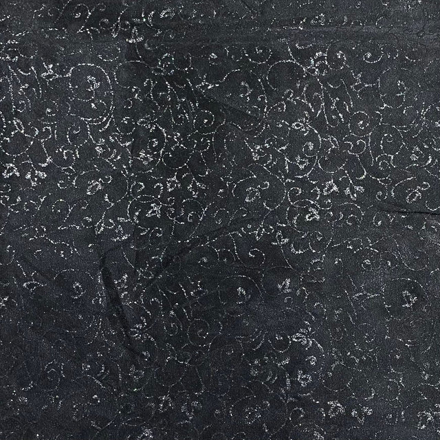 Pound A Metre 3 Metre 3 Metre Luxury Glittered Organza 55" (Black) (EOL)