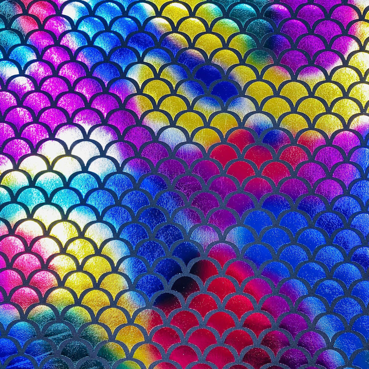 Pound A Metre 3 Metre 3 Metre Premium Mermaid Lycra Jersey 55" Wide  (Rainbow)